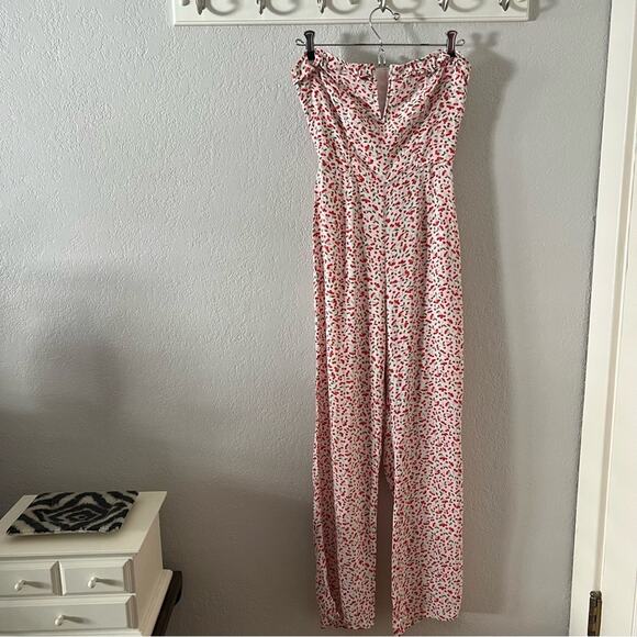 Flynn Skye Parker Cherry Print Strapless Jumpsuit - Picture 2 of 10